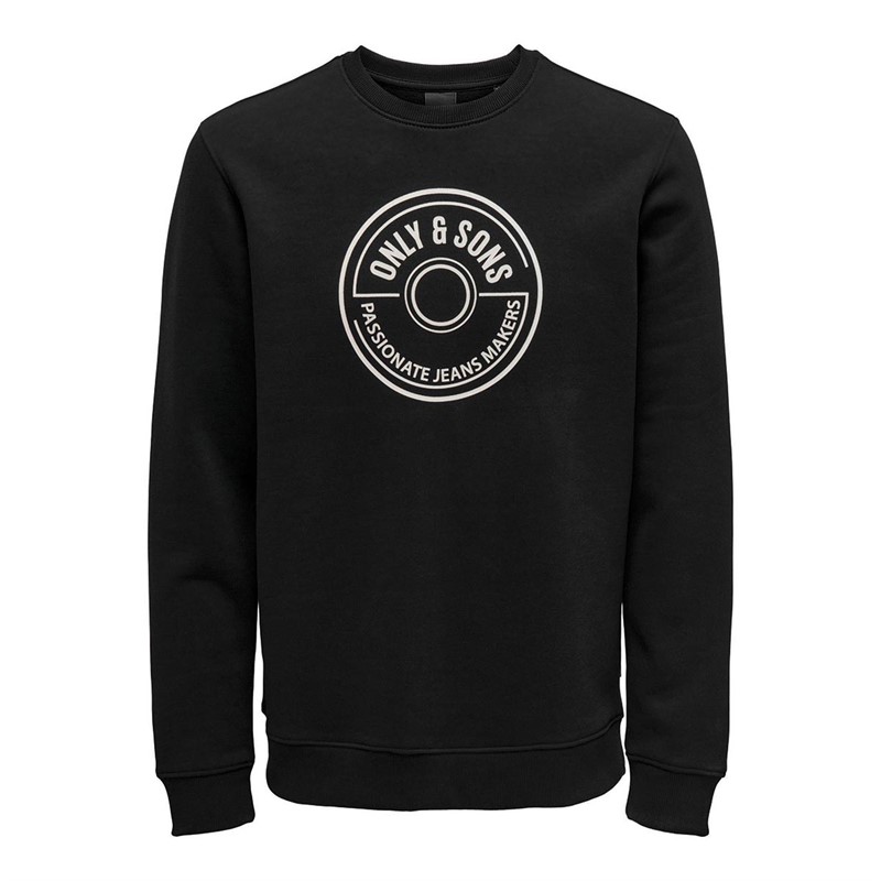 ONLY & SONS Heren Onssons Big Reg Logo Sweaters Zwart