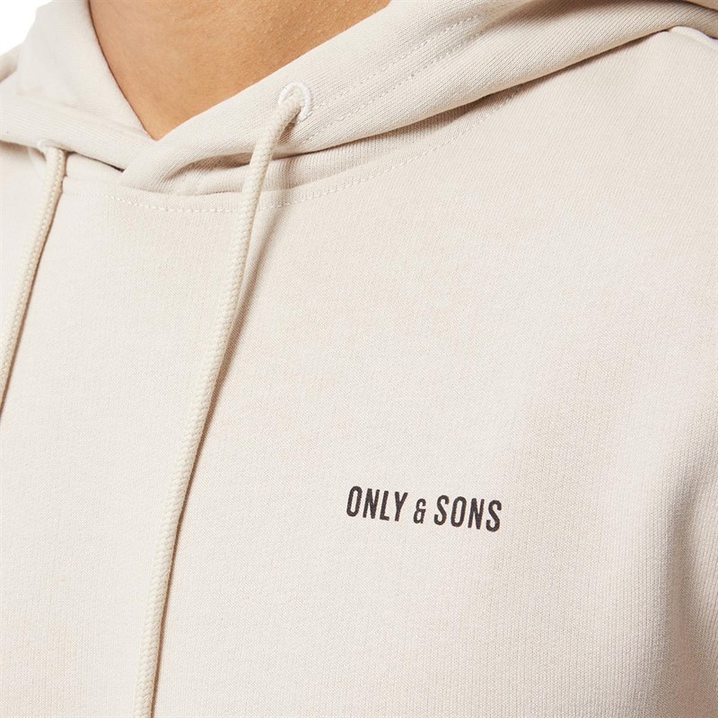 ONLY & SONS Sweats à Capuche Onssons Reg Logo Homme Beige