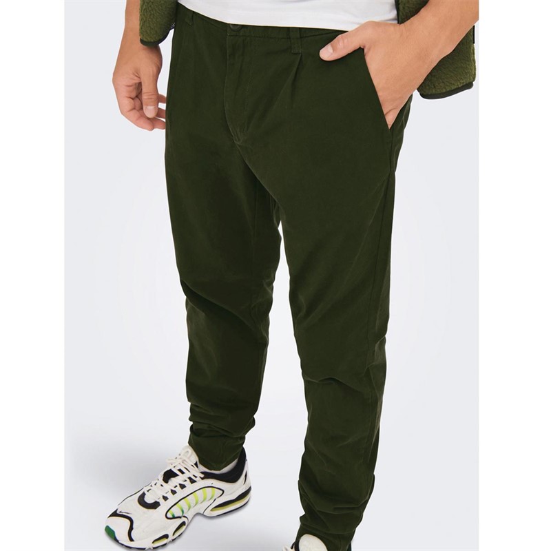 ONLY & SONS Herre Onscam PK 6775 Chino bukser Kakigrøn