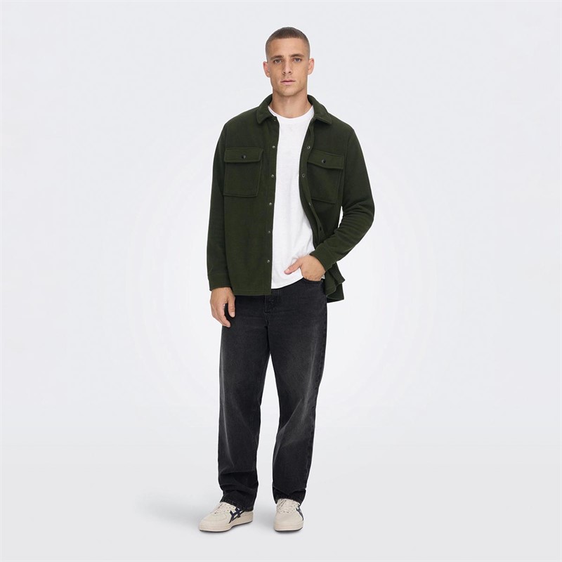 ONLY & SONS Herre Onsnikolai Reg Over Langærmet shirts Kakigrøn