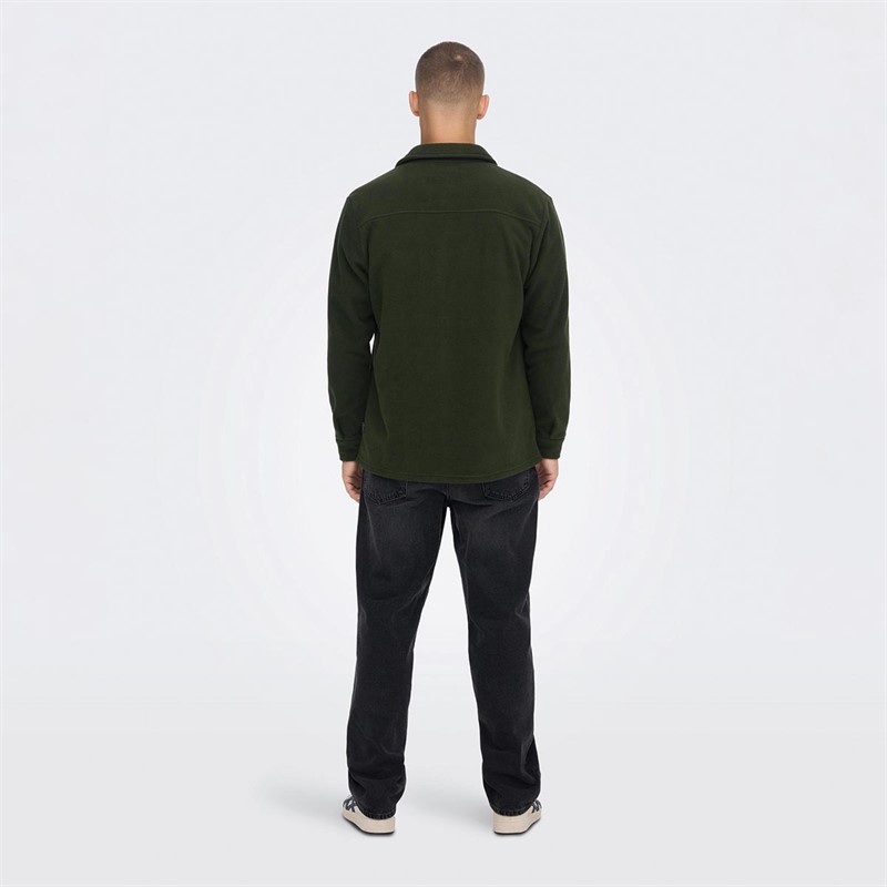ONLY & SONS Herre Onsnikolai Reg Over Langærmet shirts Kakigrøn