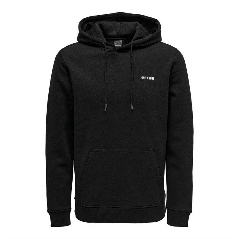 ONLY & SONS Sweats à Capuche Onssons Reg Logo Homme Noir
