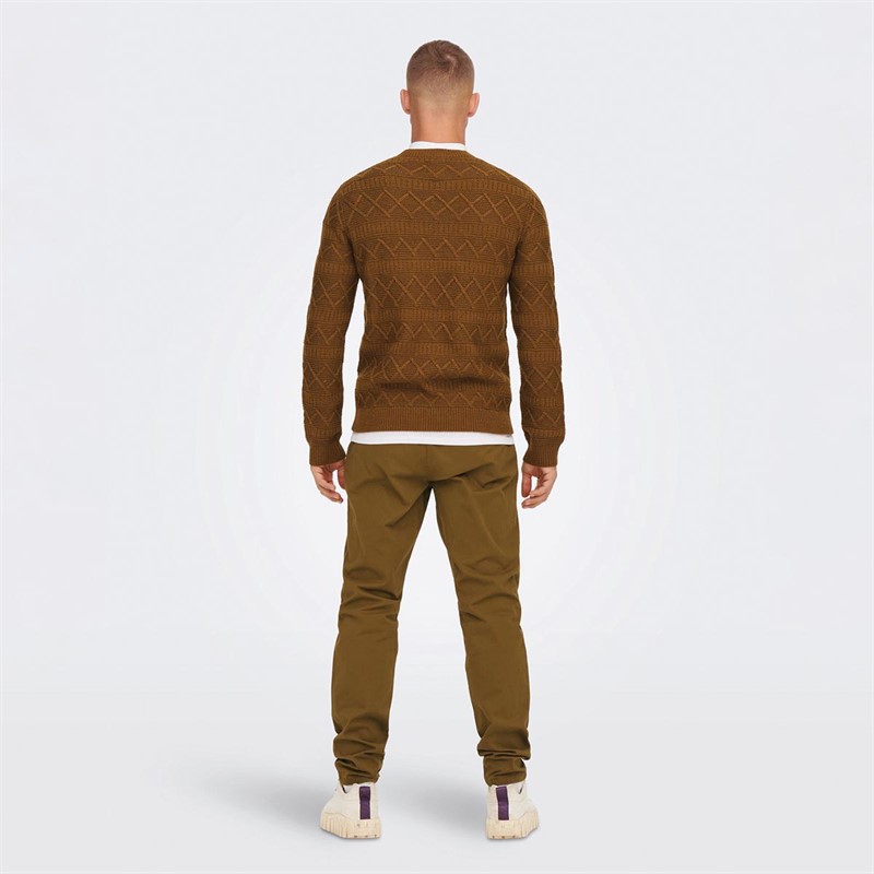 ONLY & SONS Herre Onswade Reg 5 Struc Trøjer Brun