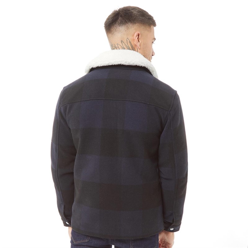 ONLY & SONS Vestes Onsron Check OTW Homme Bleu Marine