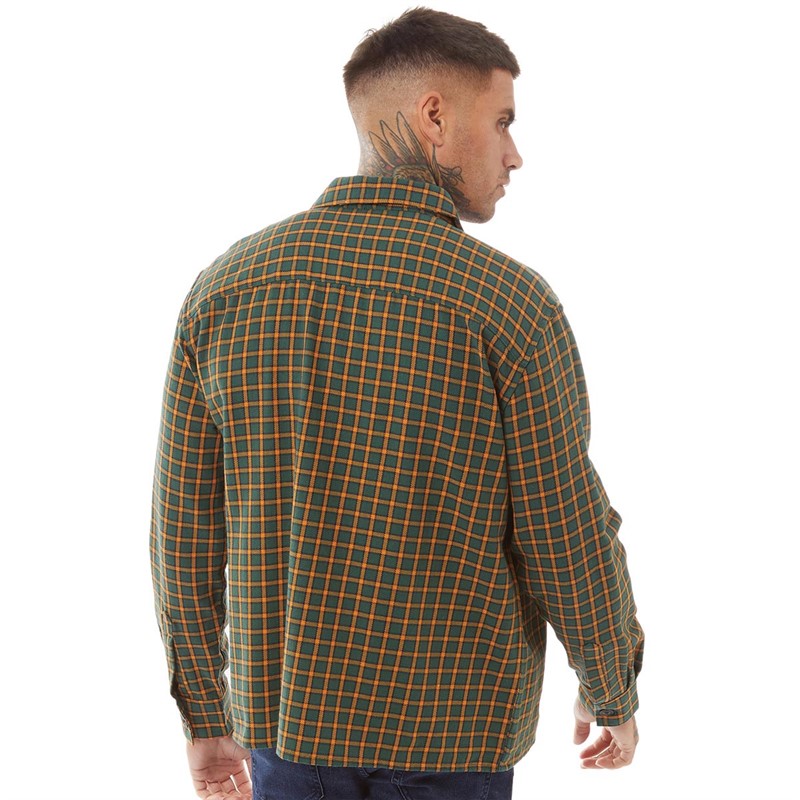 ONLY & SONS Mens Heritage Checked Long Sleeve Shirt Rain Forest
