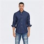 ONLY & SONS Heren Overhemden met lange mouwen Marineblauw