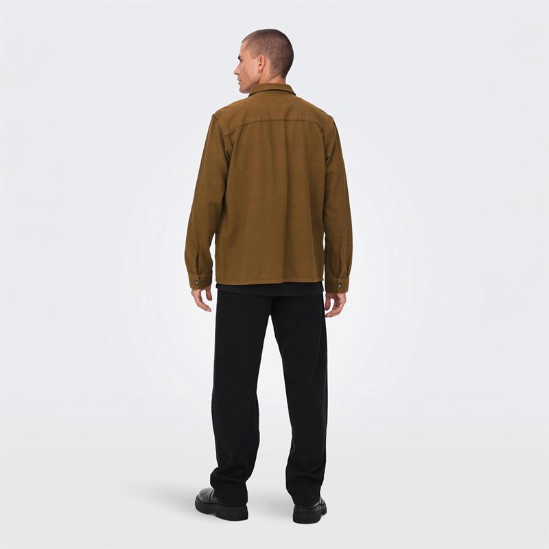 ONLY & SONS Herre Langærmet shirts Varm Brun