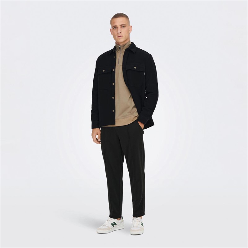 ONLY & SONS Chemises à Manches Longues Homme Noir