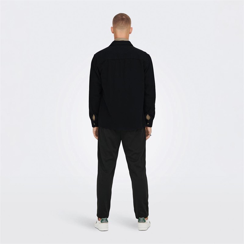 ONLY & SONS Chemises à Manches Longues Homme Noir