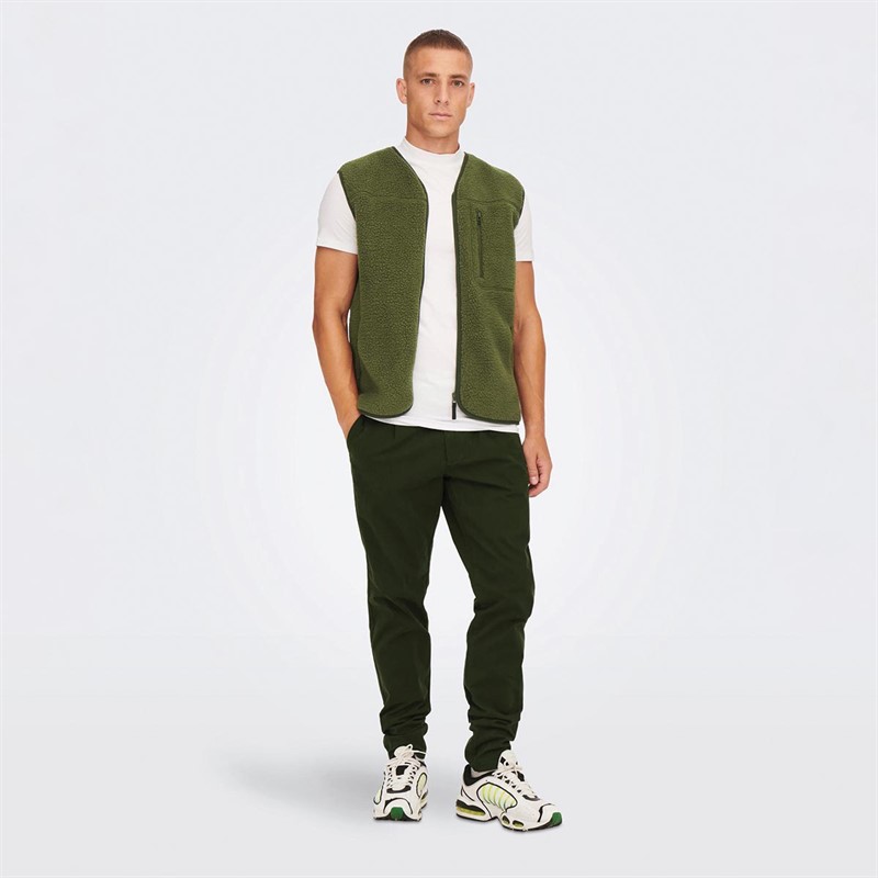 ONLY & SONS Vestes sans Manches OTW Homme Vert Olive