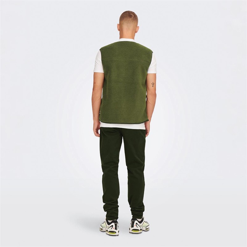 ONLY & SONS Vestes sans Manches OTW Homme Vert Olive