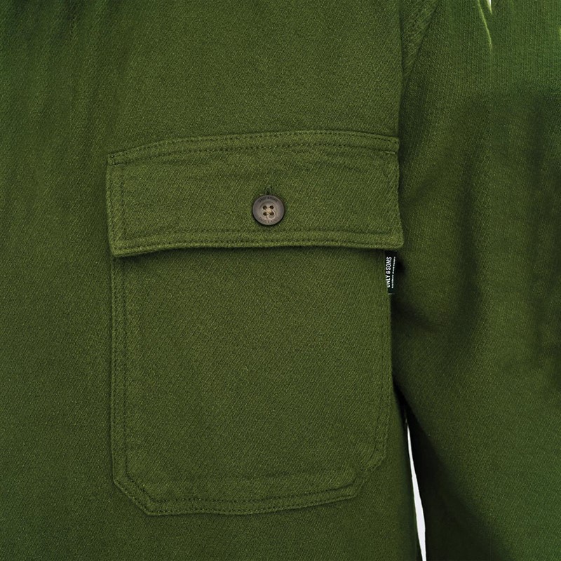 ONLY & SONS Chemises à Manches Longues Homme Vert