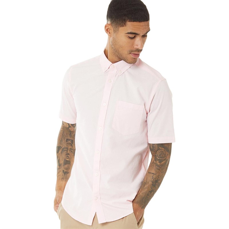 ONLY & SONS Mens Woxy Short Sleeve Oxford Shirt Blushing
