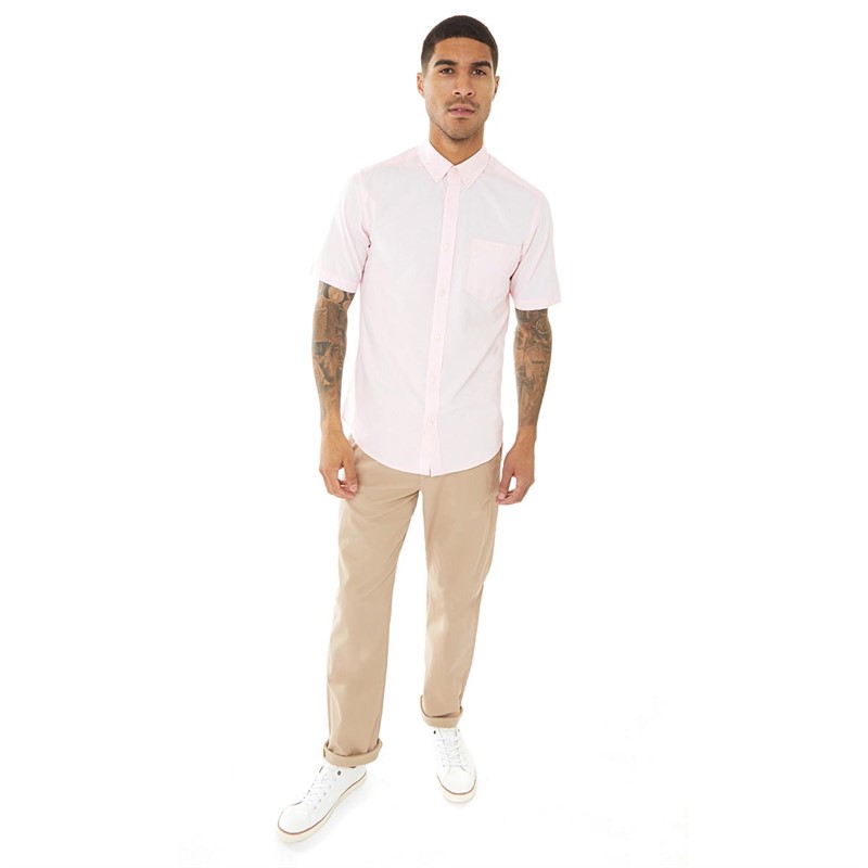 ONLY & SONS Mens Woxy Short Sleeve Oxford Shirt Blushing