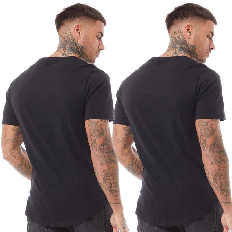 ONLY & SONS Mens Matt Longy Two Pack T-Shirts Black