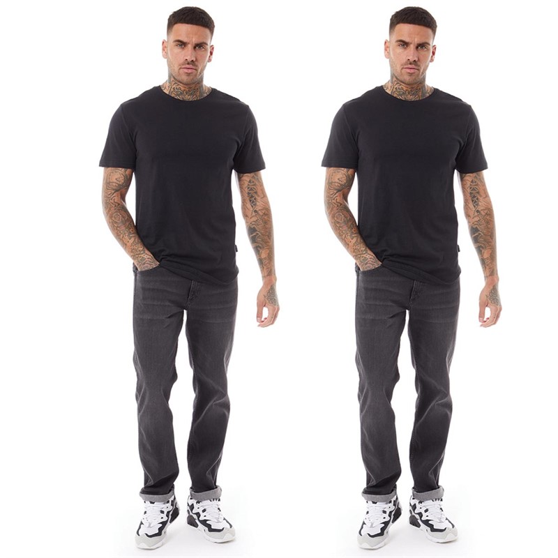 ONLY & SONS Mens Matt Longy Two Pack T-Shirts Black