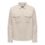 ONLY & SONS Heren Kari Overhemden met lange mouwen Ecru