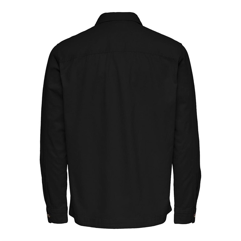 ONLY & SONS Chemises à Manches Longues Silvio Homme Noir