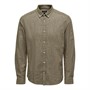 ONLY & SONS Heren Arlo Overhemden met lange mouwen Gemeleerd Bruin
