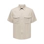 ONLY & SONS Chemises à Manches Courtes Kari Homme Ecru