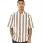 ONLY & SONS Mens Tes Stripe Short Sleeve Shirt Teak