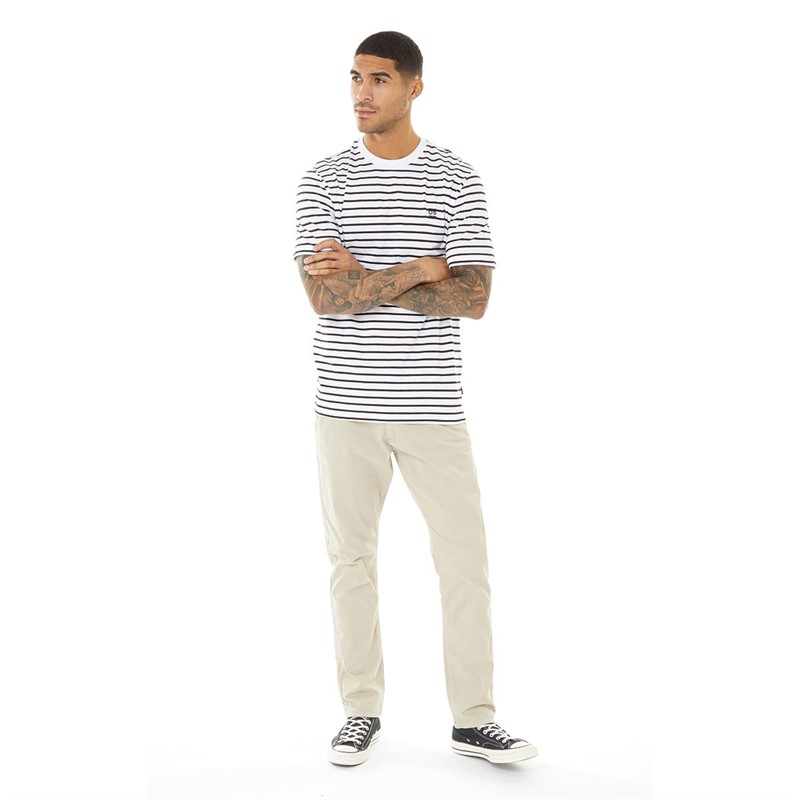 ONLY & SONS Mens Henry Stripe T-Shirt Bright White