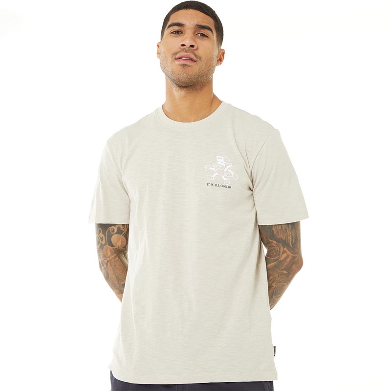 Buy ONLY & SONS Mens Jake Print T-Shirt Silver Lining