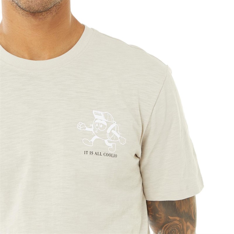 ONLY & SONS Mens Jake Print T-Shirt Silver Lining