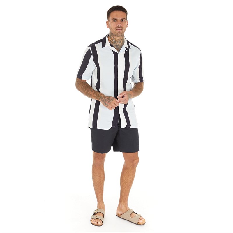 ONLY & SONS Mens Wayne Short Sleeve Shirt Dark Navy
