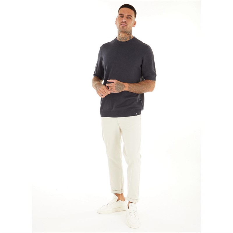 ONLY & SONS Mens Mario Knitted T-Shirt Dark Navy