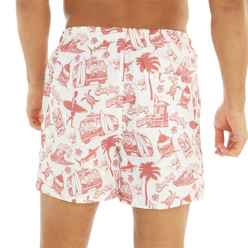 ONLY & SONS Mens Ted Life Swim Shorts Bright White