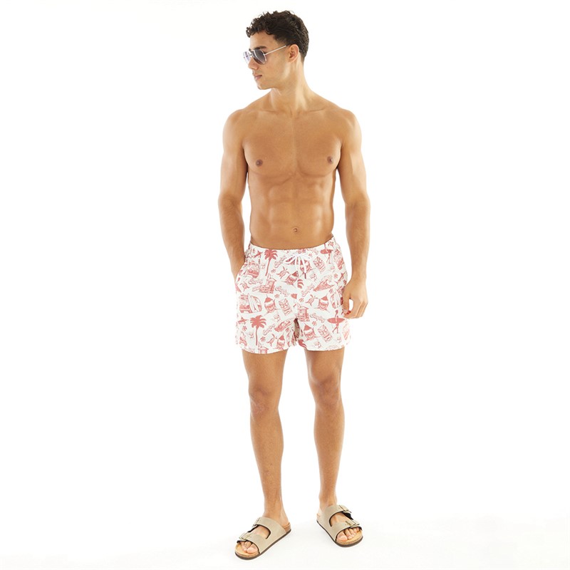 ONLY & SONS Mens Ted Life Swim Shorts Bright White