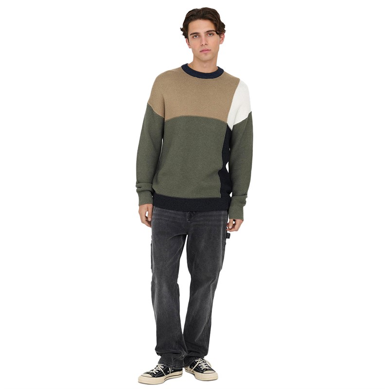 ONLY & SONS Heren Kendrick Life Block Truien Meerkleurig