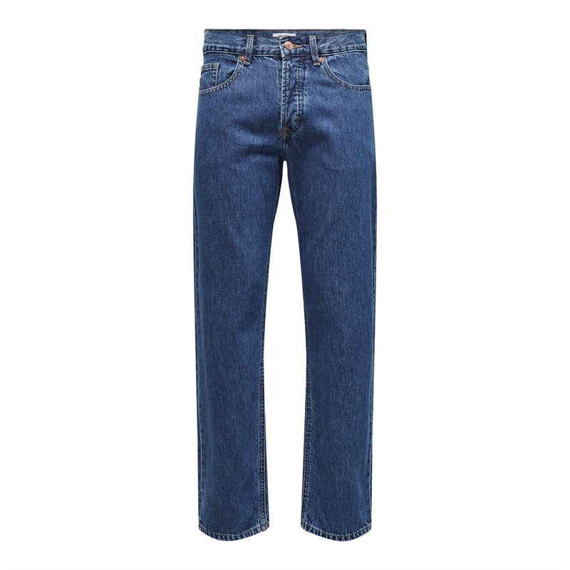 ONLY & SONS Herre Edge Jeans Med Lige Ben Blå