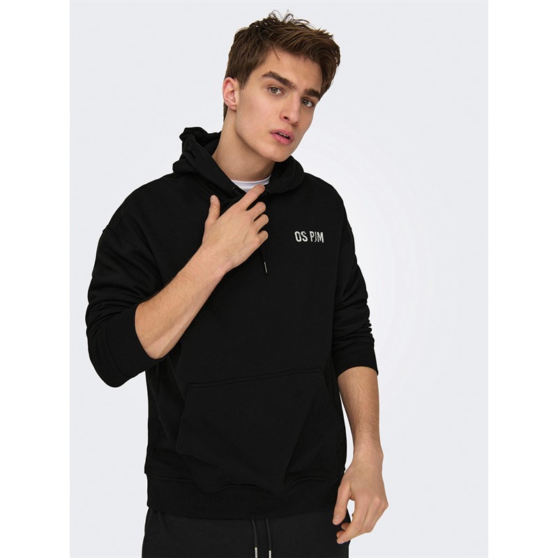 ONLY & SONS Sweats à Capuche Fritz Life Homme Noir