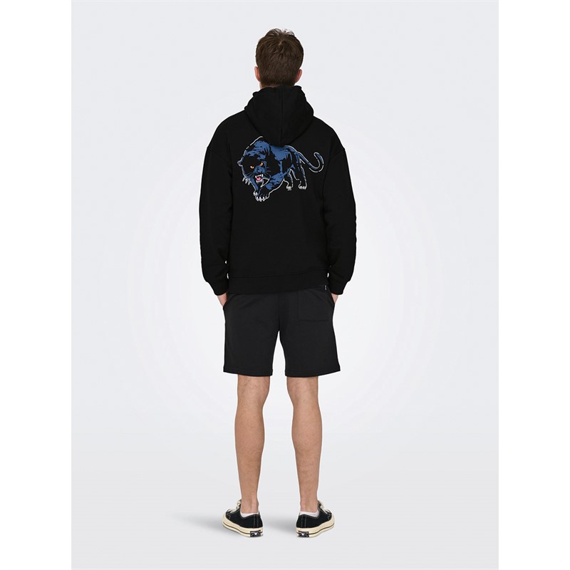 ONLY & SONS Sweats à Capuche Fritz Life Homme Noir