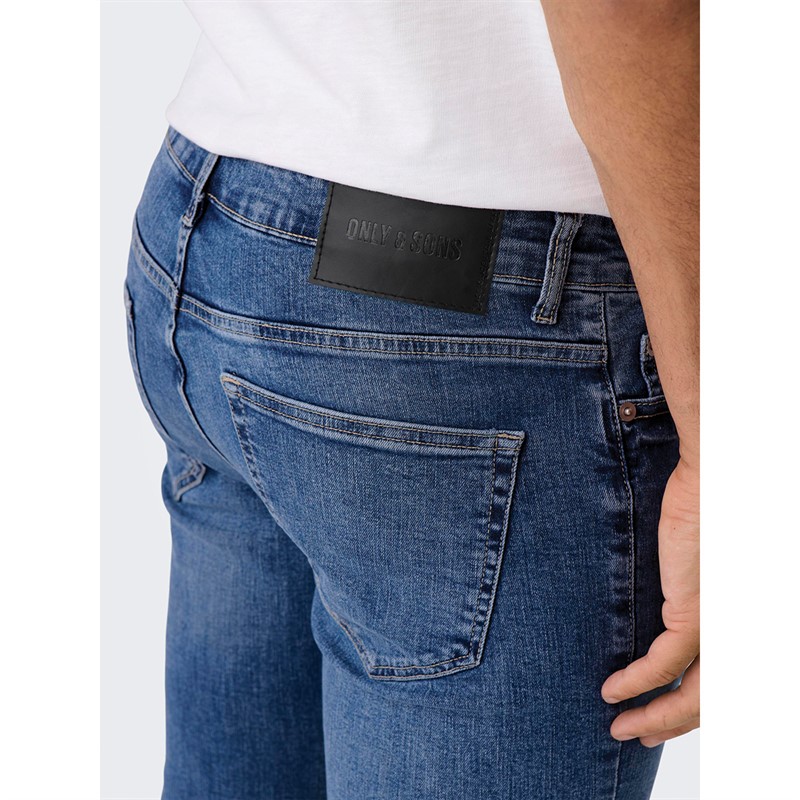 Only and Sons Loom Homme Jean Noir W36L32 99% Coton, 1% Élasthanne Slim Fit : Only & Sons