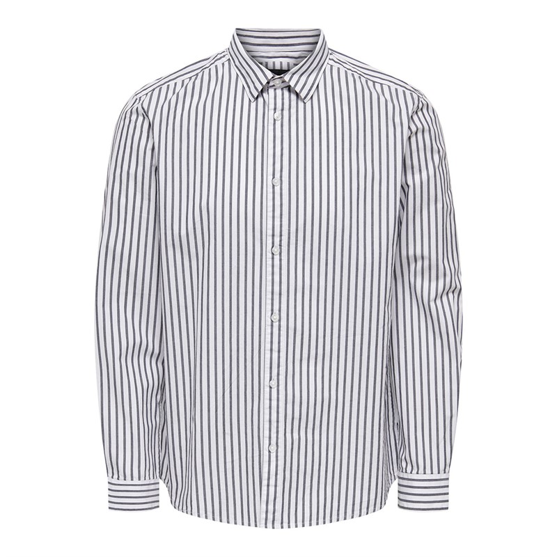 ONLY & SONS Męskie e Stripe Koszule z Długim Rękawem Multis