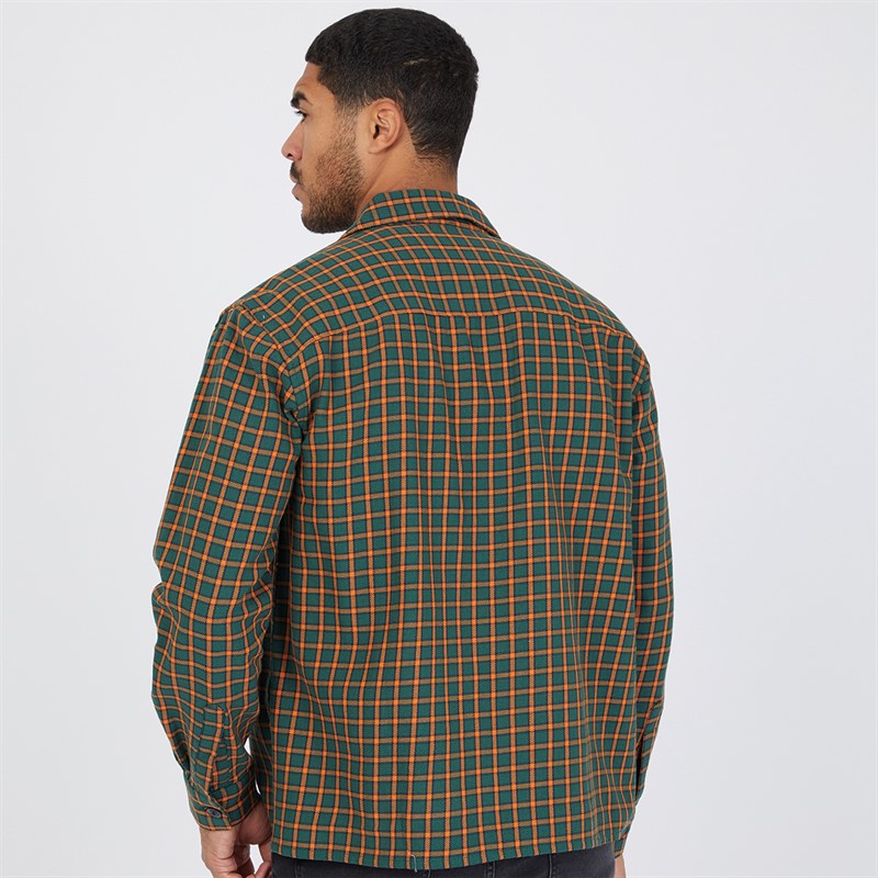 ONLY & SONS Mens Oversized Check Shirt With Chest Pockets Green