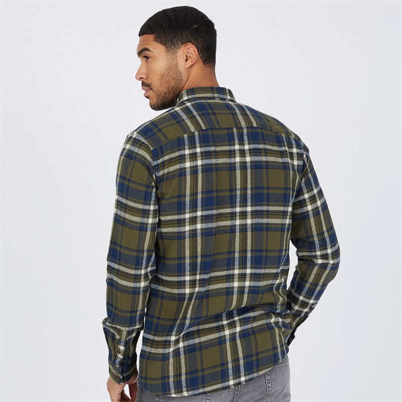 ONLY & SONS Mens Brushed Check Shirt Green