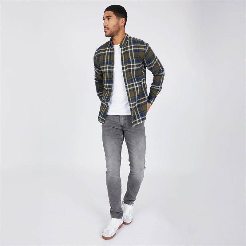 ONLY & SONS Mens Brushed Check Shirt Green