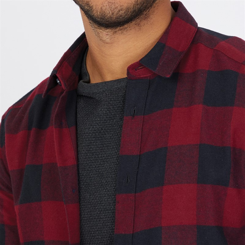 ONLY & SONS Mens Buffalo Check Shirt Red