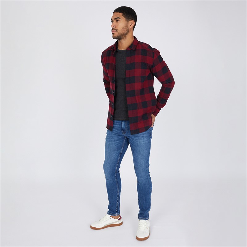 ONLY & SONS Mens Buffalo Check Shirt Red