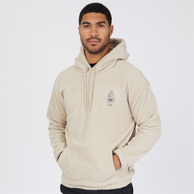 ONLY & SONS Mens Fleece Oversized Hoodie Beige