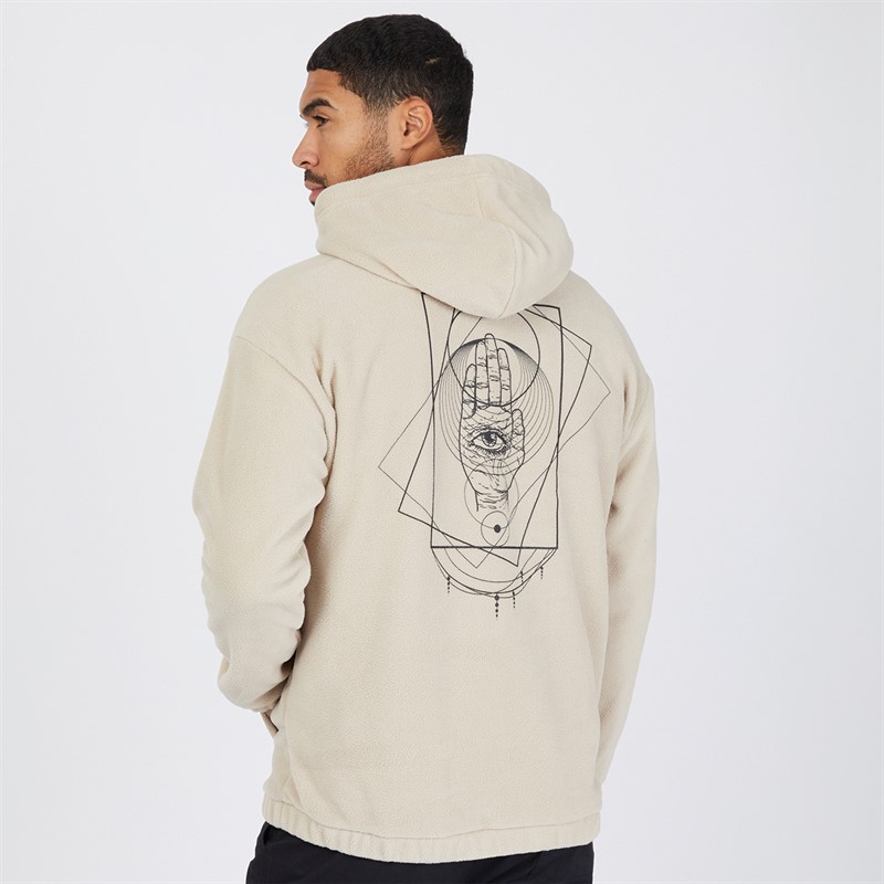 ONLY & SONS Mens Fleece Oversized Hoodie Beige