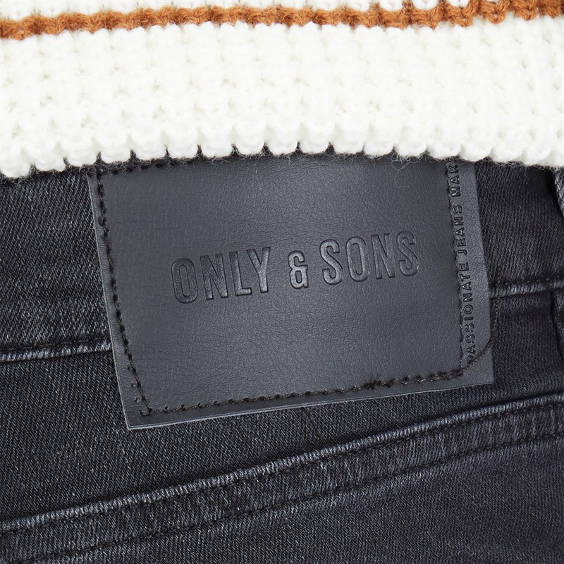 ONLY & SONS Mens Warp 9095 Skinny Jeans Washed Black