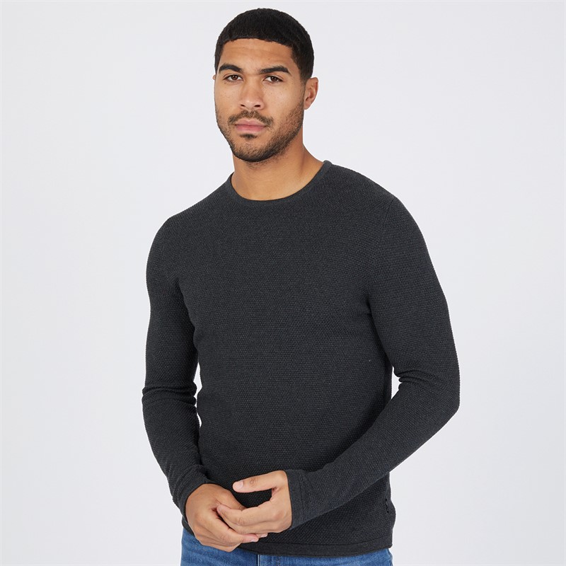 ONLY & SONS Mens Panter Jumper Dark Grey Melange