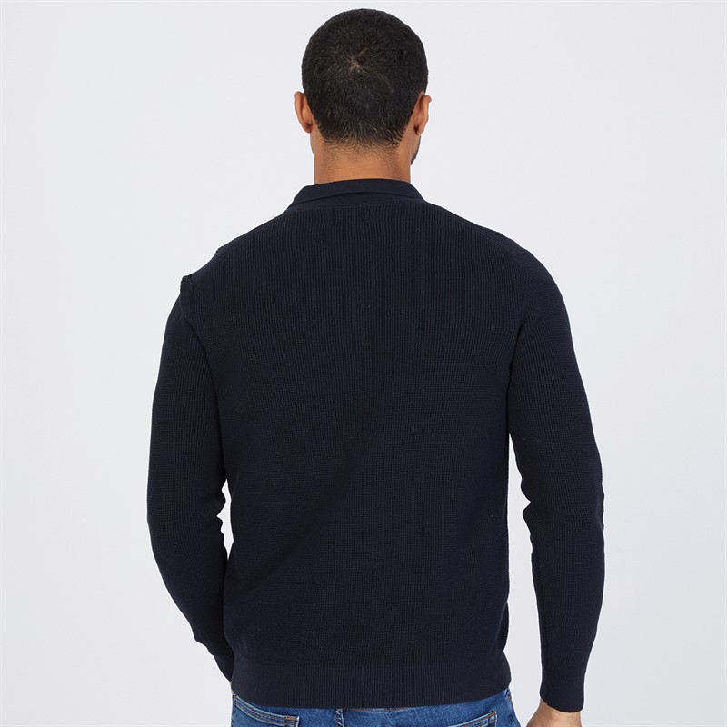 ONLY & SONS Mens Matteo Long Sleeve Zip Polo Dark Sapphire