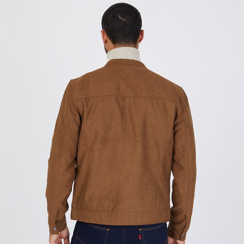 ONLY & SONS Mens Willow Faux Suede Jacket Cognac