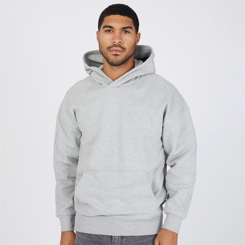 ONLY & SONS Mens Dan Life Relaxed Fit Hoodie Light Grey Melange